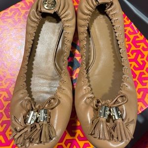 Tory Burch Tan Slip on flats  Size 8.5